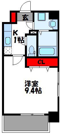 アムール レヴール(1K/4階)の間取り写真