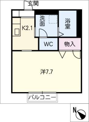 フィールドグリーン(1K/2階)の間取り写真