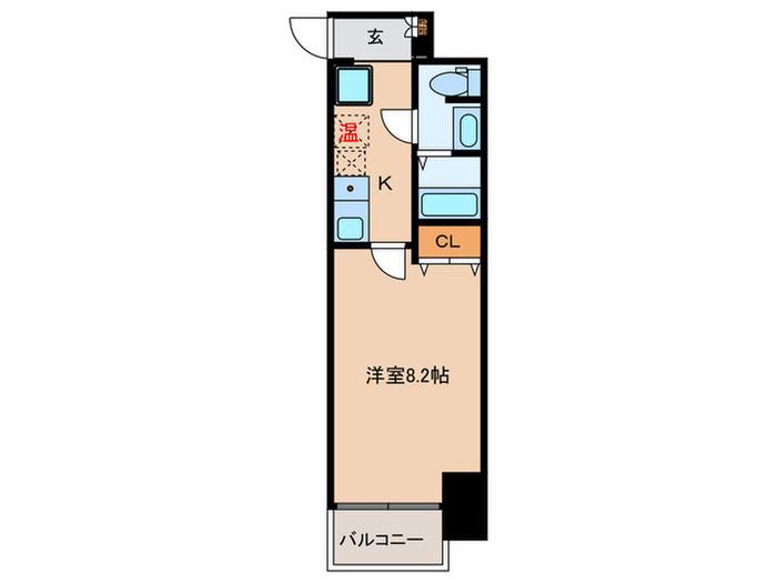 ダイドーメゾン神戸元町(1K/6階)の間取り写真