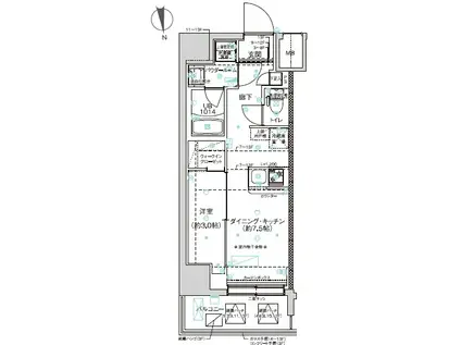 スパシエ新板橋(1DK/8階)の間取り写真