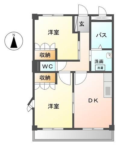 ガーデンビレッジPARTII(2DK/2階)の間取り写真