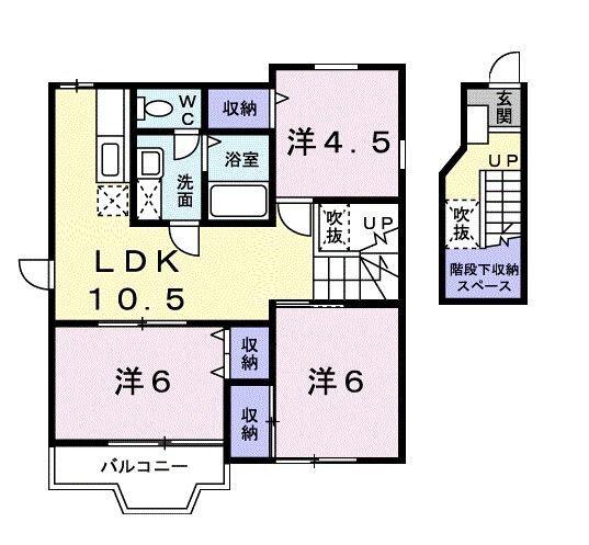 ヴィラ・クレスト(3LDK/2階)の間取り写真