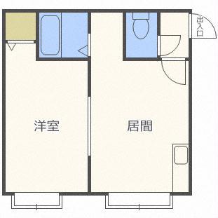 カーサ平和通(1DK/3階)の間取り写真