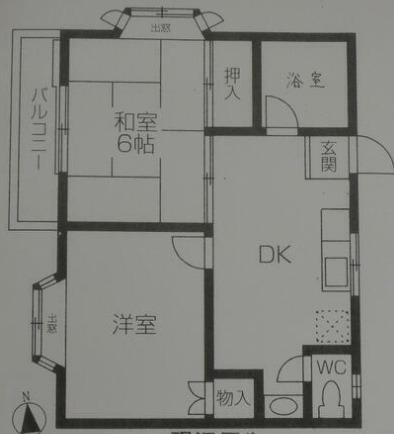 メゾンけやき(2DK/2階)の間取り写真