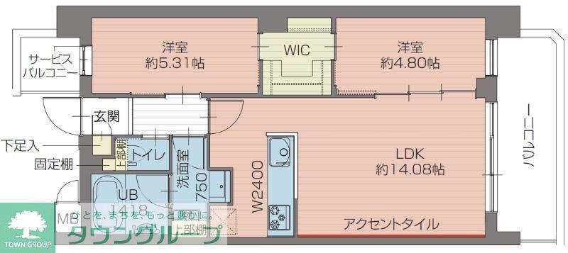 プレジオ北綾瀬ASIAN(2LDK/2階)の間取り写真