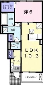 メゾン シルフィード(1LDK/1階)の間取り写真