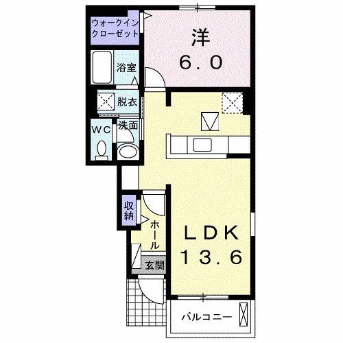 シエロアズール B(1LDK/1階)の間取り写真