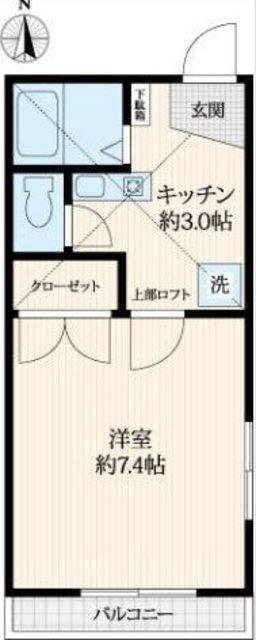 ハイツAI&K′S(1K/2階)の間取り写真