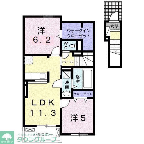 グレイス レジデンス(2LDK/2階)の間取り写真