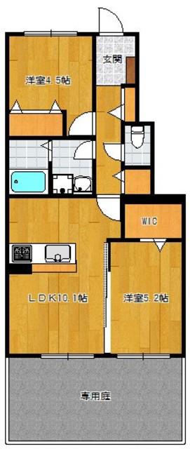 ミレフェリーチェ(2LDK/1階)の間取り写真