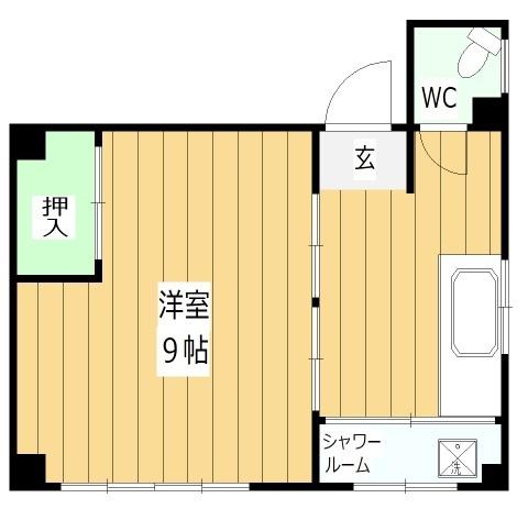 深居ビル(1K/2階)の間取り写真