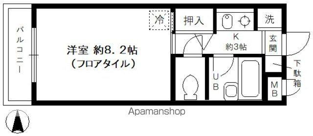ファインコート北新宿(1K/2階)の間取り写真