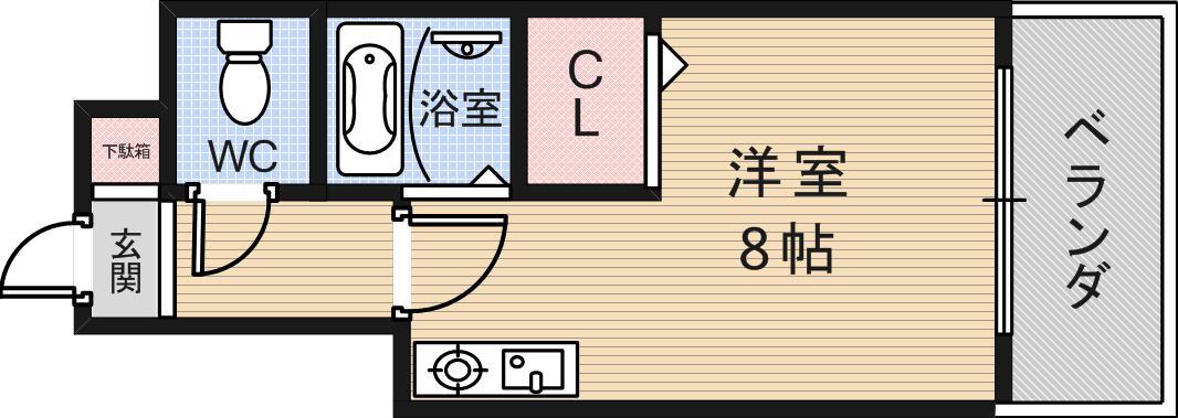 CTビュー小阪(ワンルーム/1階)の間取り写真
