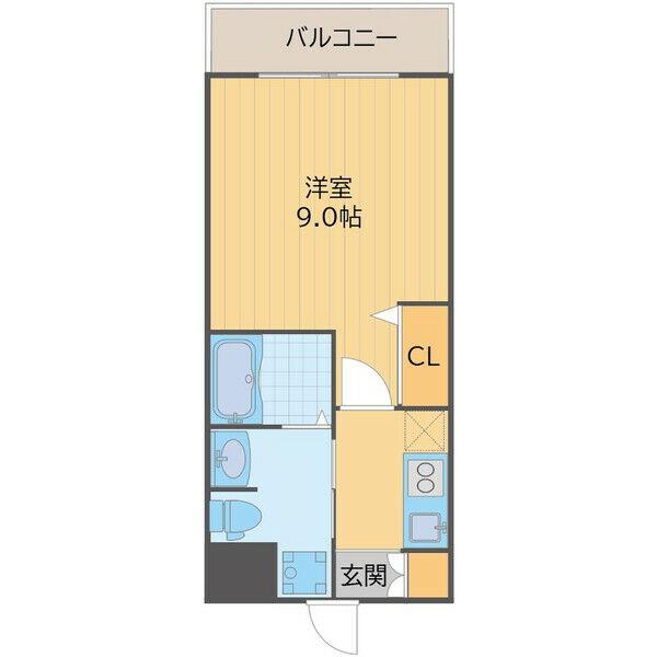 PARK HILLS都島縁(1K/2階)の間取り写真