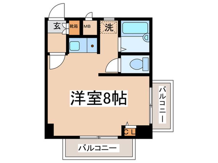 キャッスル都(ワンルーム/6階)の間取り写真