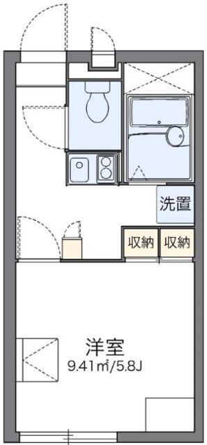 レオパレスクレール稲田堤(1K/1階)の間取り写真