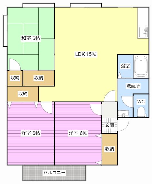 セジュールKOA(3LDK/2階)の間取り写真