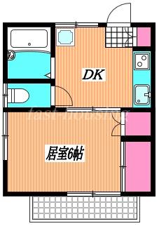 コイノニア武蔵野(1DK/1階)の間取り写真