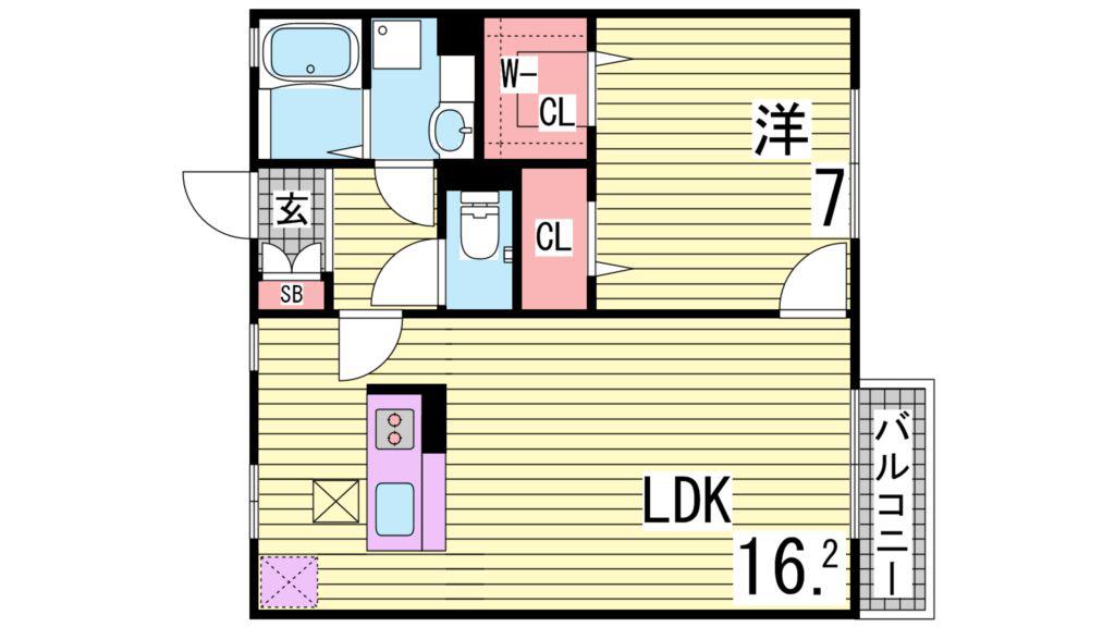 グレイスハイム(1LDK/2階)の間取り写真