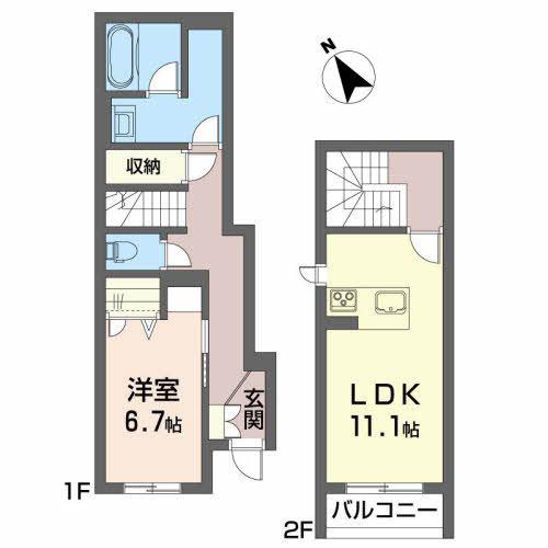 グランピア(1LDK/1階)の間取り写真