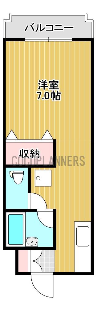 シャインロード帯山(ワンルーム/2階)の間取り写真