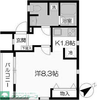アスピライズ柴崎(ワンルーム/2階)の間取り写真