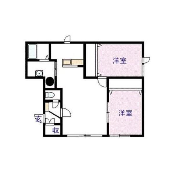 ジョリ1・6(2LDK/2階)の間取り写真