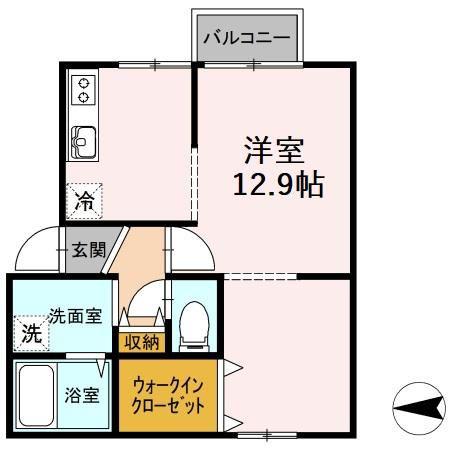 サンパティーク鎌田(ワンルーム/2階)の間取り写真