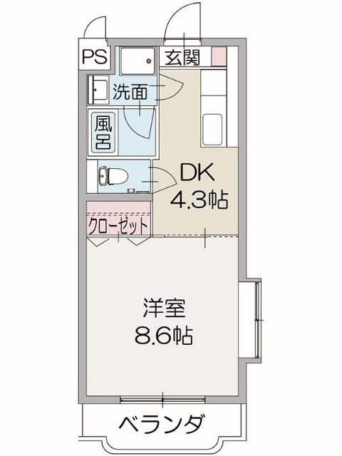 エクセルハイム中島(1DK/1階)の間取り写真