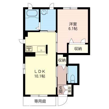 東武東上線 北坂戸駅 徒歩10分 2階建 築16年(1LDK/1階)の間取り写真
