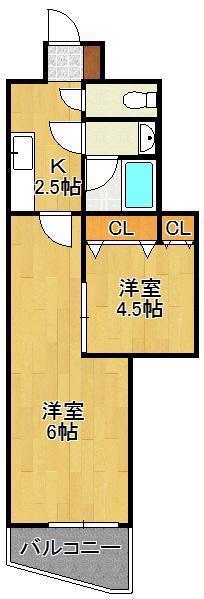 デザイナープリンセス77(2K/3階)の間取り写真