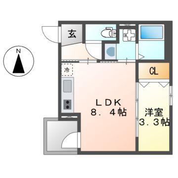 CRASTINE大杉(1LDK/3階)の間取り写真