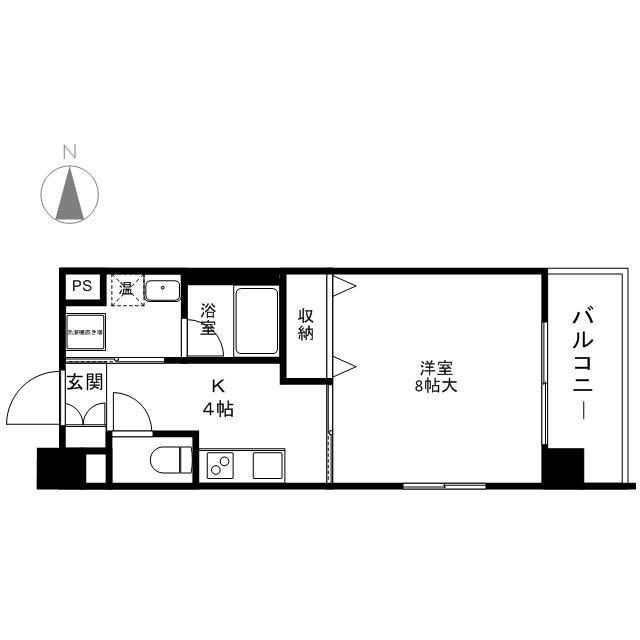 アーバンタワー西後町(1K/8階)の間取り写真