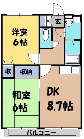 PEMBRIGE(2DK/2階)の間取り写真
