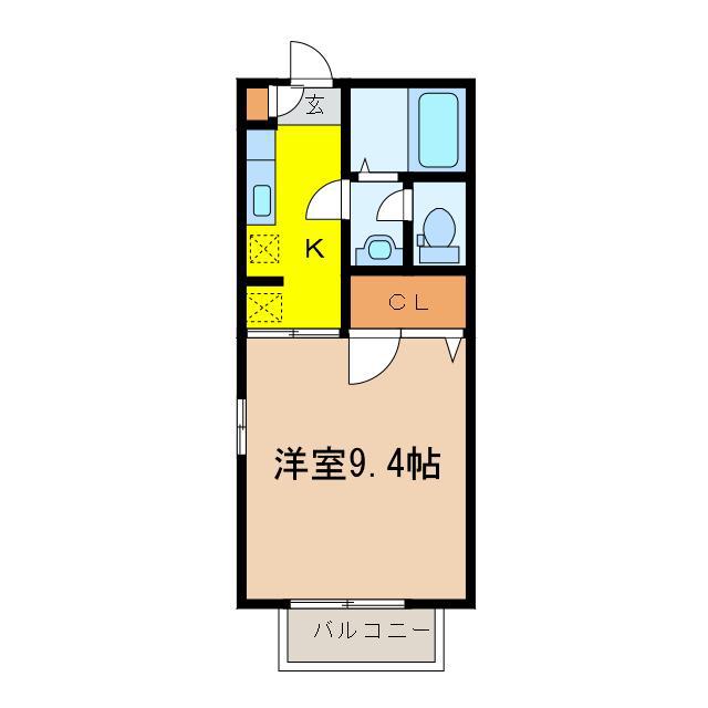 メゾンシューペルブII(1K/2階)の間取り写真