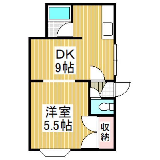 コーポ777(1DK/2階)の間取り写真