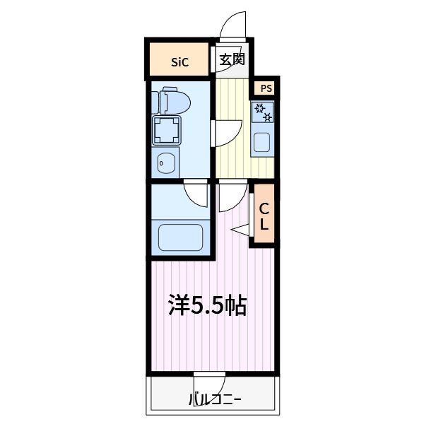 GENOVIA西川口III(1K/4階)の間取り写真