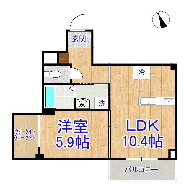 千葉パークストリート(1LDK/3階)の間取り写真