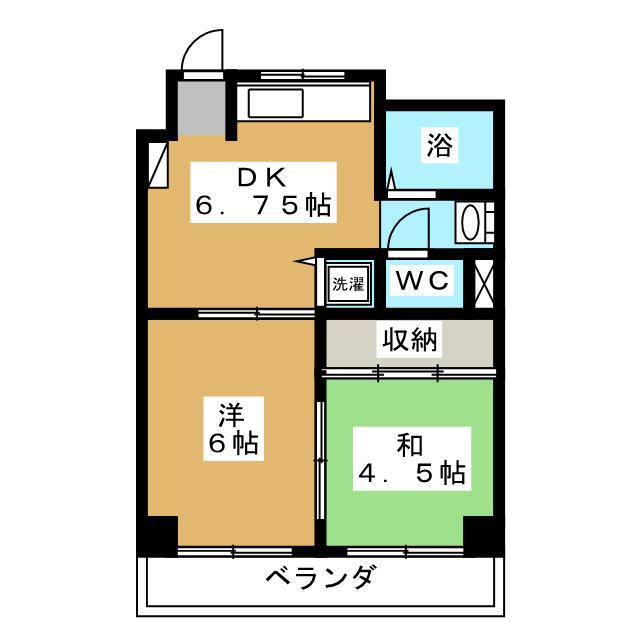 キャッスル北松戸(2DK/4階)の間取り写真