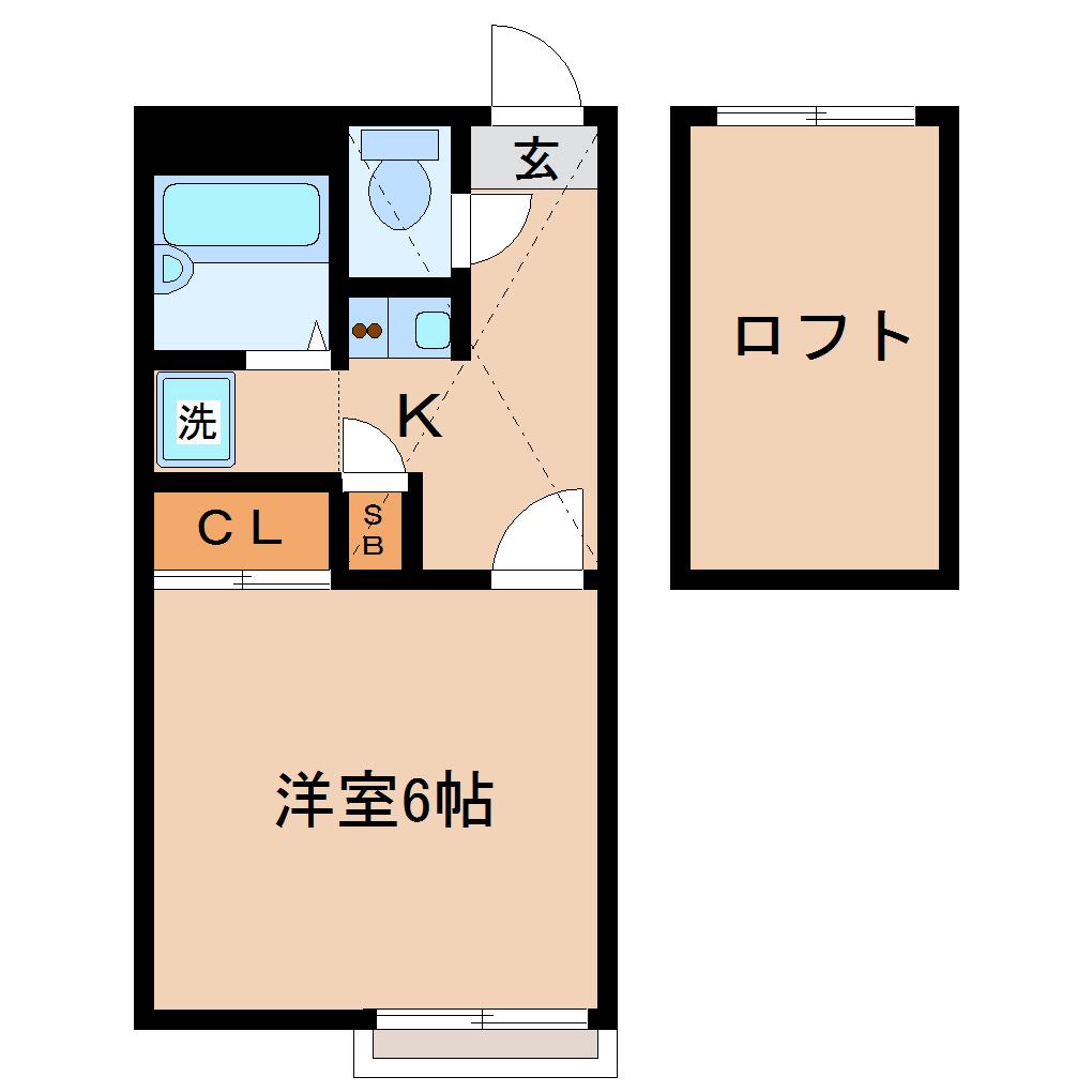 パレス萩野町(1K/1階)の間取り写真