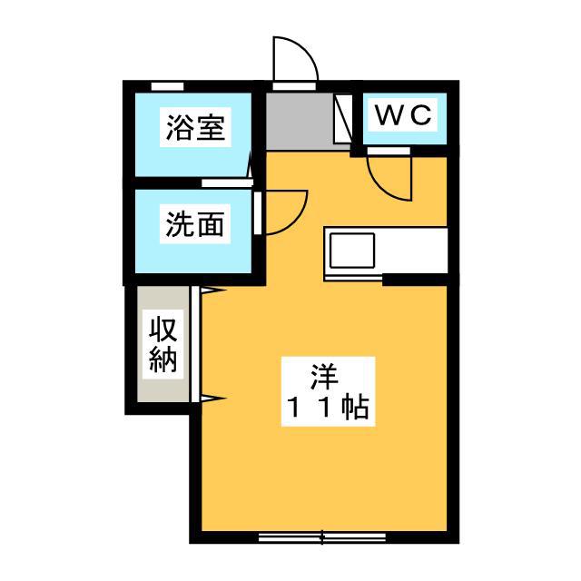 コーポ山崎(ワンルーム/1階)の間取り写真