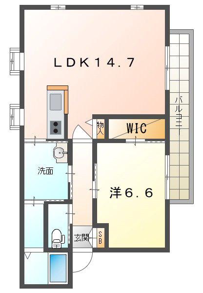 フレグランス若葉(1LDK/1階)の間取り写真