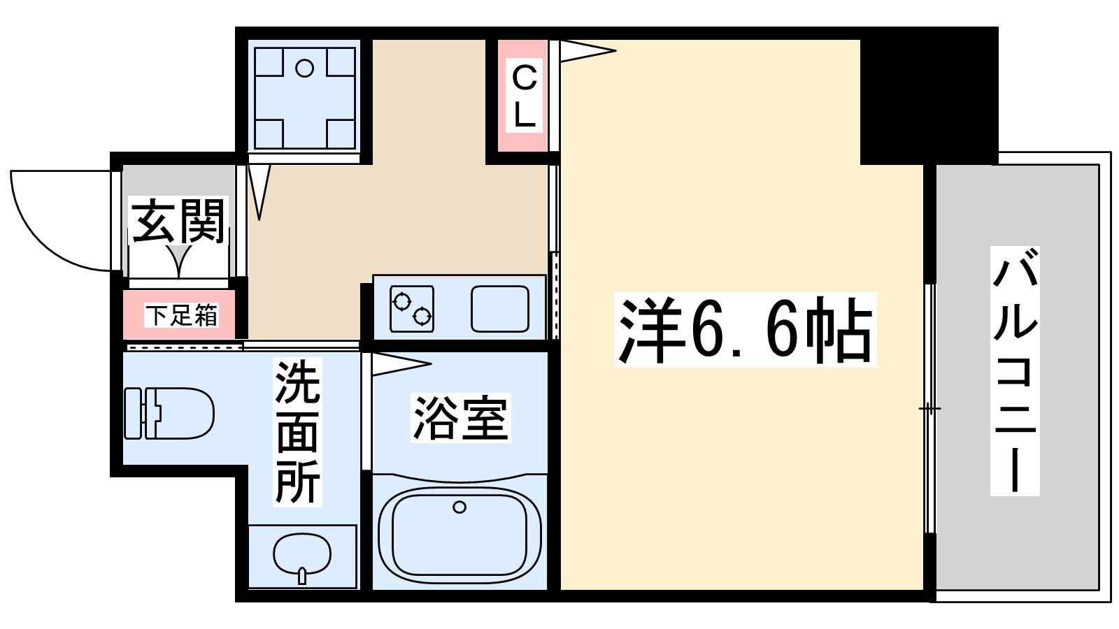 サムティ天満DIO(1K/2階)の間取り写真