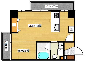 HOUSE TAGAWA(1LDK/7階)の間取り写真