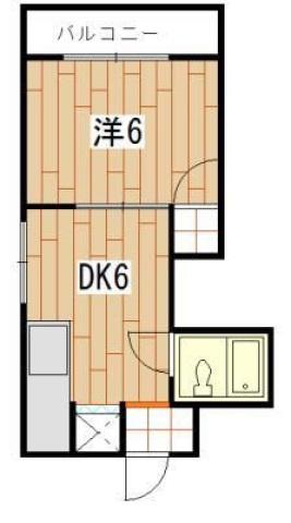 メゾンタツミ(1DK/4階)の間取り写真