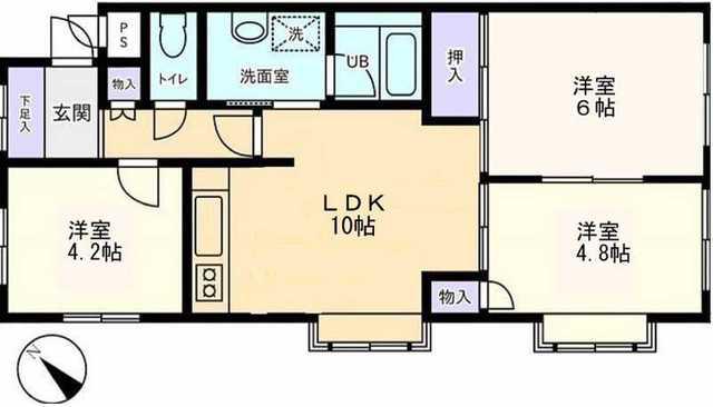 エトワール千代田(3LDK/1階)の間取り写真
