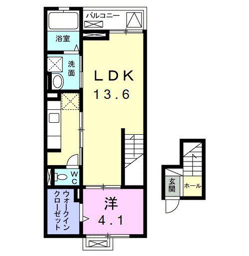 ヴィラ クオーレ(1LDK/4階)の間取り写真