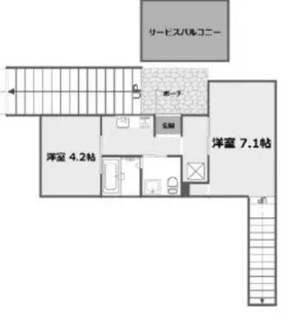 QUI E ORA(2K/1階)の間取り写真