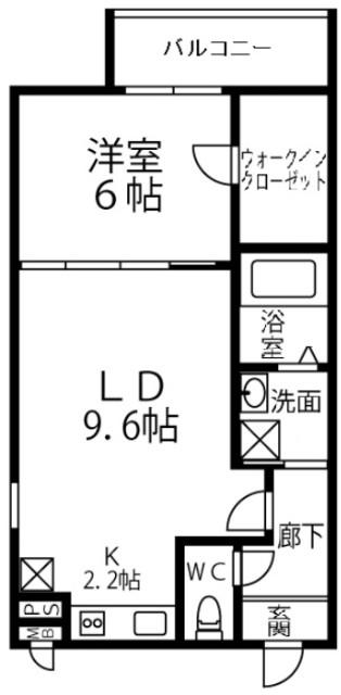 フジレジデンス(1LDK/2階)の間取り写真