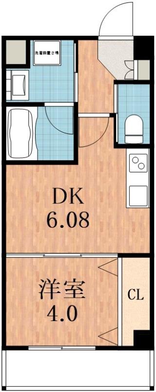 テラ山之内I(1DK/3階)の間取り写真